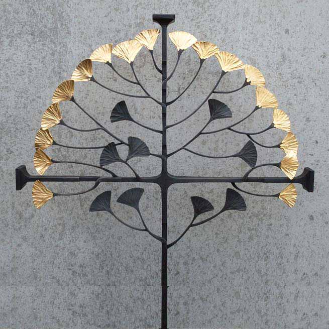 Grabkreuz mit Gingkoblättern - Vorschau