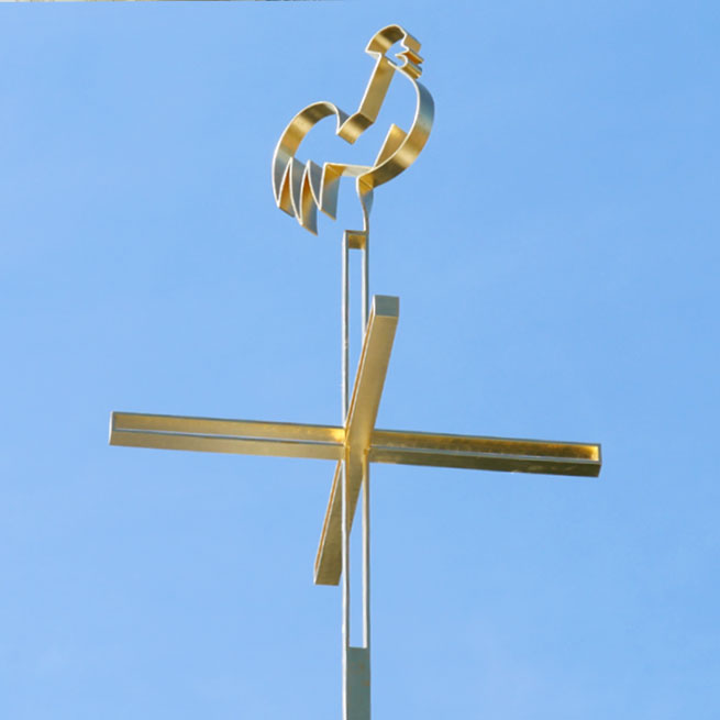 Vergoldetes Turmkreuz aus Stahl Seliger Pater Rupert Mayer