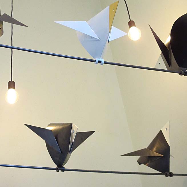 Lichtskulptur Birds on a Wire